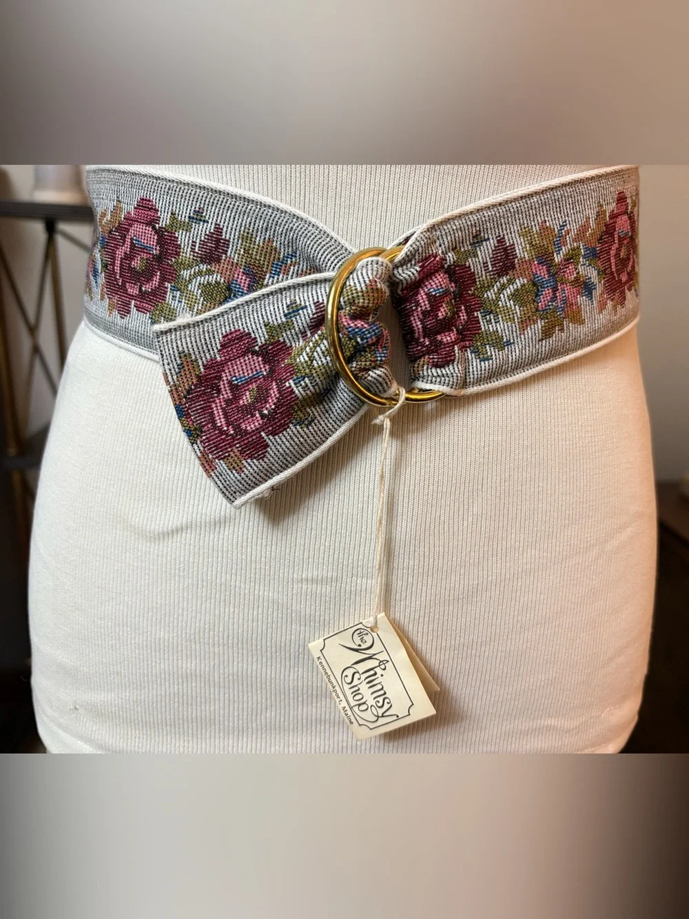 Floral Jacquard Tapestry loop belt from the Whimsy Shop Kennebunkport, Maine NWT